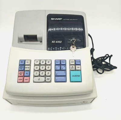 Sharp Register Key Sharp XE-A102 Electronic Cash Register With Cash Drawer With Keys - NOT ...