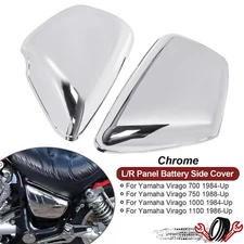 Chrome L/R Panel Battery Side Cover For Yamaha XV 700 750 1000 1100 Virago 84-up