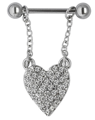 Modern Nature Piercingschmuck Petto Piercing Titan Anello 1,6 X 10 Mm Con Catena E 5 Mm Pietra-Sfere In Rosa - Foto 2