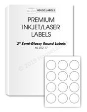 24,000 labels 2000 sheets 2  inch Circle Round White Glossy Finish