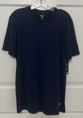 NWT Zelos flex size M navy blue black athletic short sleeve shirt mens