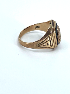LOOK----10k Yellow Gold 1934 Black Onyx Stamford High School Class
