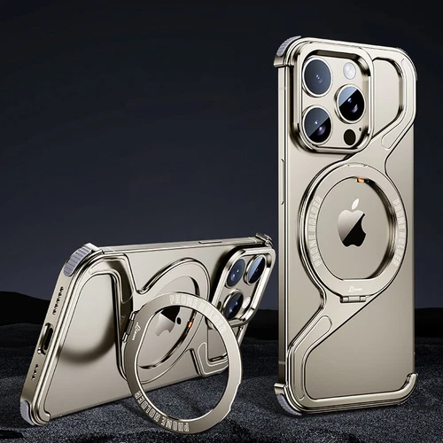For iPhone 16 15 Pro Max 14 Metal Rugged Magsafe Magnetic Frameless Case Cover - Picture 17 of 21