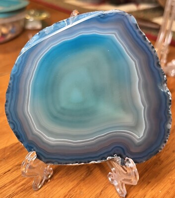 Blue Agate Polished Beautiful Bands Natural Edges!