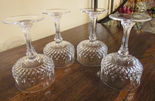 Juego de 4 copas de Sherbet champán de tallo largo de cristal corte diamante - Imagen 20 de 22
