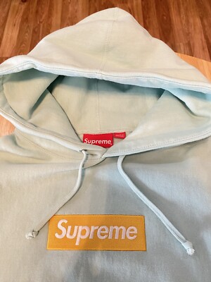 New Supreme Box Logo Hoodie Ice Blue (FW17) Medium - Ships Same