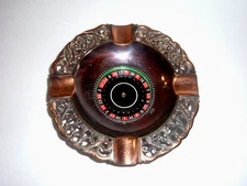 Vintage Push Button Roulette Wheel Spinner Ashtray Japan Casino Game Works