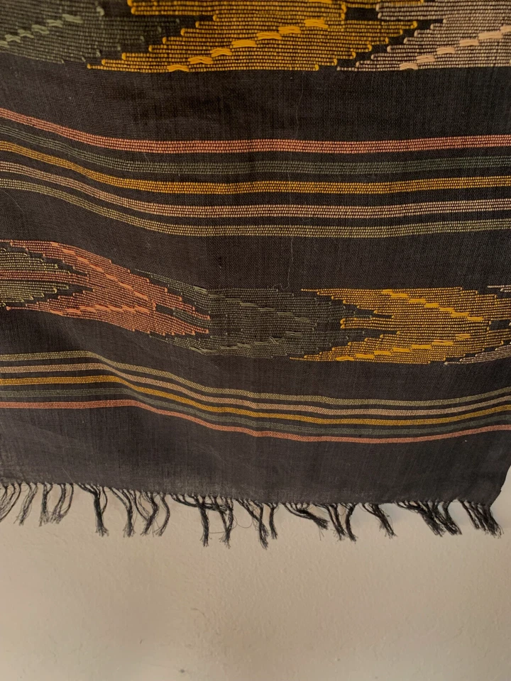 Дорожка для стола с бахромой с шевронным узором - 74 дюйма x 14 дюймов - Изображение 4 из 4