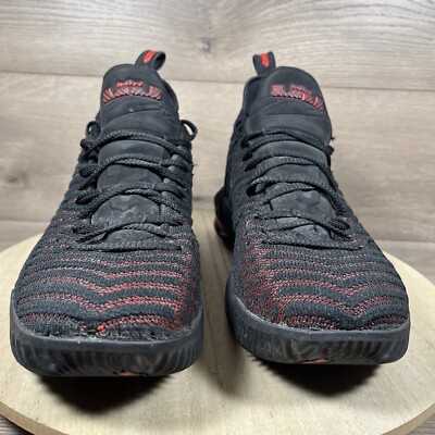 Nike Lebron XVI 16 Fresh Bred Black Red Shoes AO2588-002 Mens Size