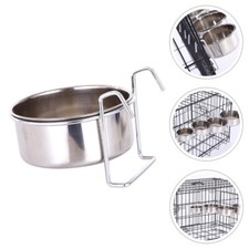 Stainless Steel Cage Bowl Metal Pet Feeder Bird Cage Accessories