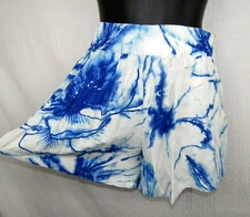 Calia Swim High Rise Cover Up Short XS Blue White Tie Dye Elastic waist