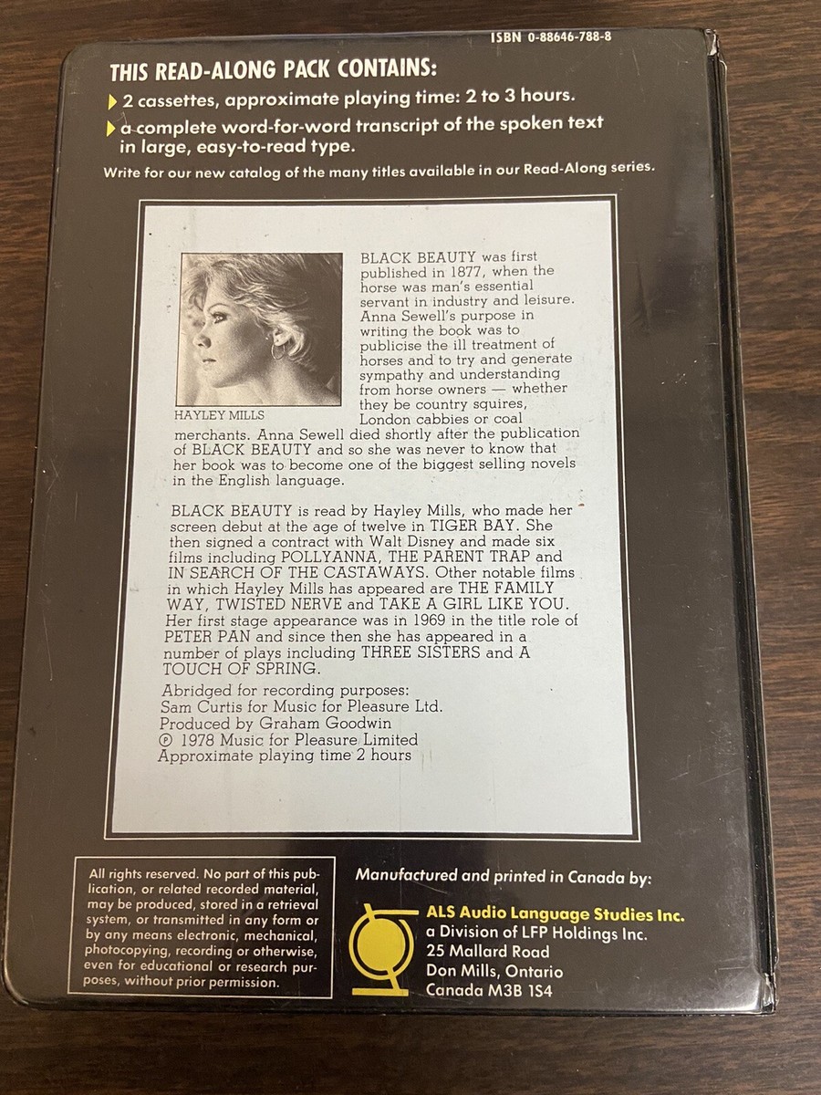 BLACK BEAUTY, BY ANNA SEWELL, ABRIDGED 2 AUDIO CASSETTES READ BY 