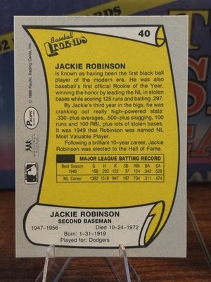 1988 Pacific Baseball Legends - Jackie Robinson #40 | eBay