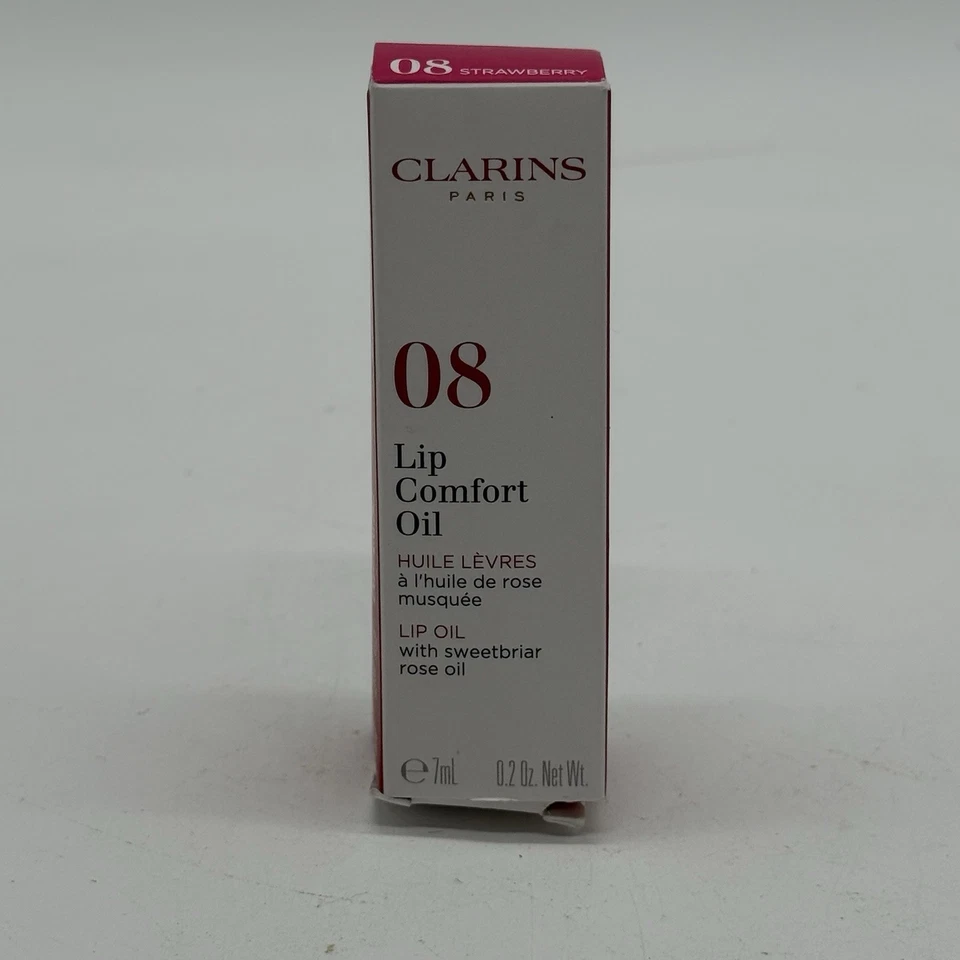 Clarins Lip Comfort Oil 08 Fresa Sweetbriar Aceite de Rosa Bálsamo Labial Rojo 7 ml Foto 2 de 4