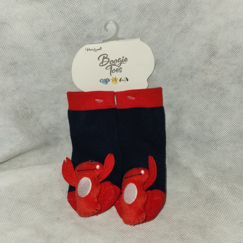 NWT Piero Liventi Boogie Toes Socks Red Lobster Navy Blue Rattle Stars Toddlers