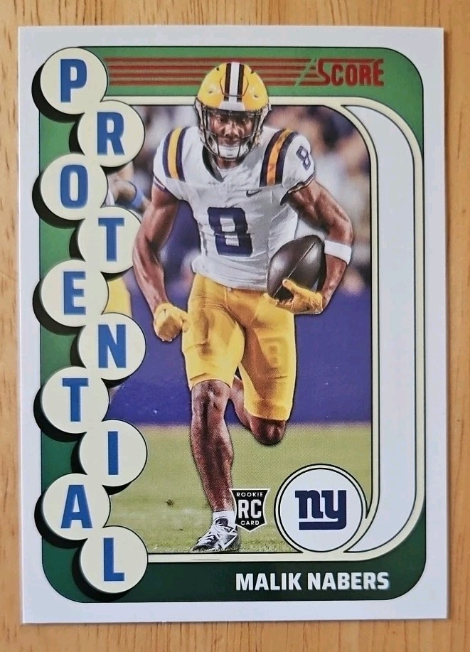 2024 Score Malik Nabers #4 Protential Red Foil Parallel New York Giants