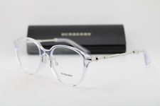 NEW BURBERRY B 2412-D 3024 CLEAR SILVER AUTHENTIC EYEGLASSES 52-19