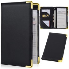 Server Books for Waitress Cute Book with Money Pocket Pure Black 