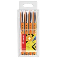 Stabilo Tintenroller Worker+ Medium 4Er Pack