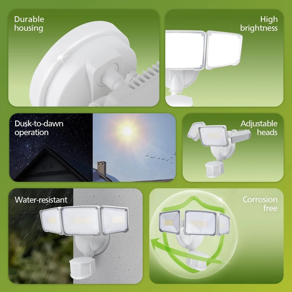 Philips 72W 7400LM Luces de Seguridad LED con Sensor de Movimiento Pir Exterior, 5000K Luz Diurna Foto 2 de 4