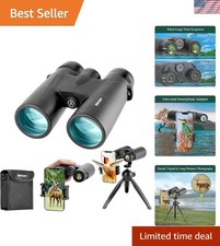 Lightweight 12x42 Binoculars with Wide Field of View - Perfect for Outdoors