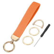 Wrist Lanyard Keychain, Stretchy Strap Key Chain for Women, Orange