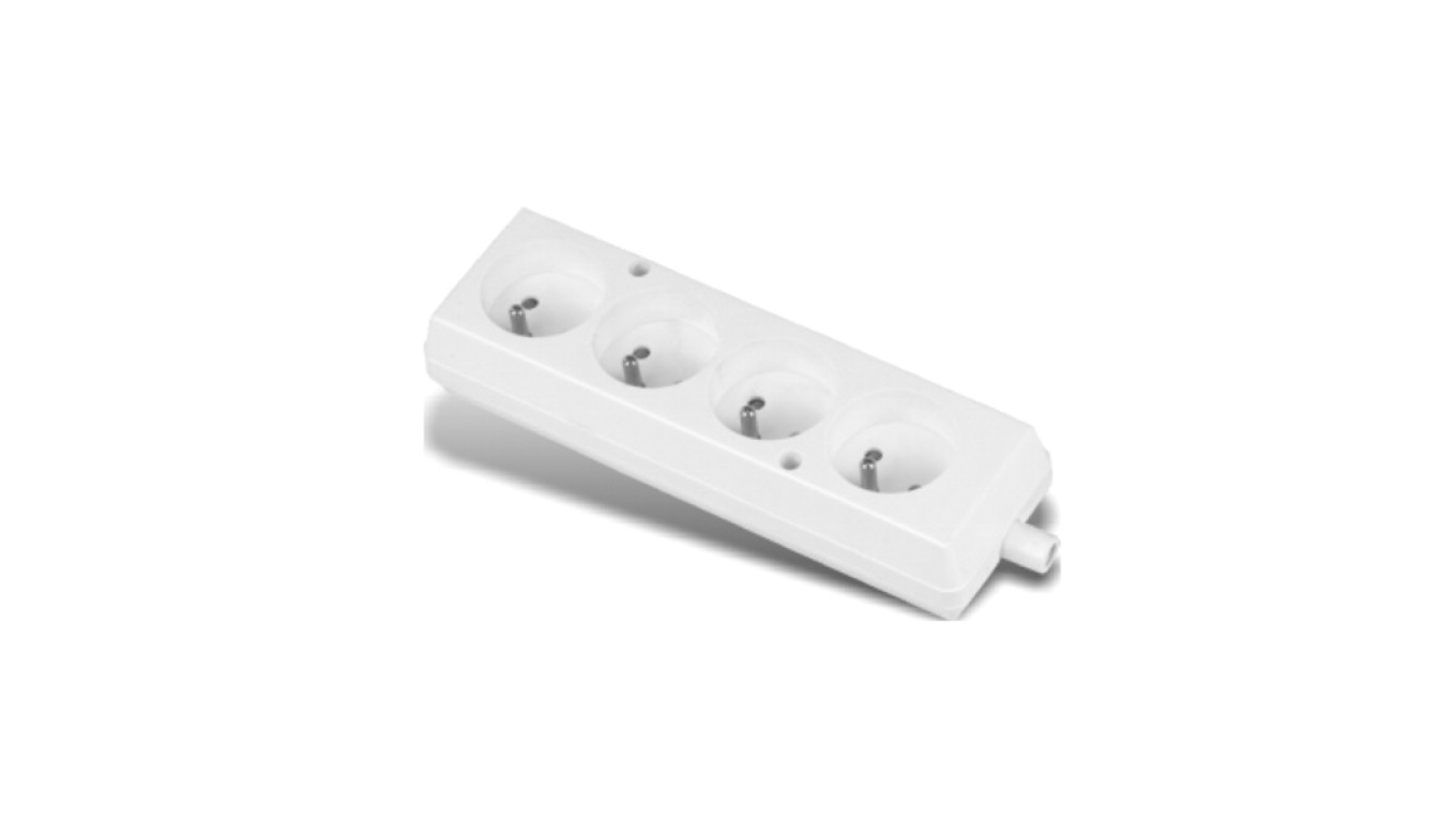 Portable Socket Quadruple 16A 2P+Z 250V White GN-470