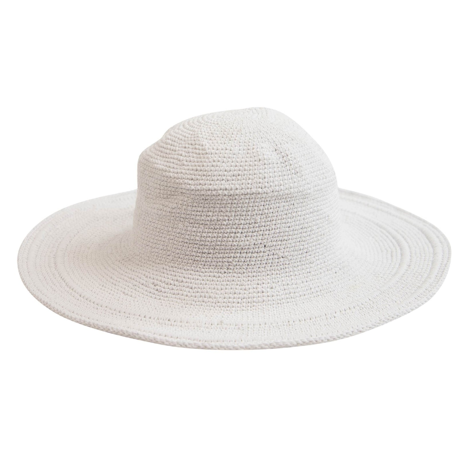 San Diego Hat Company Women's Cotton Crochet 4 Inch Brim Floppy Hat Brim White