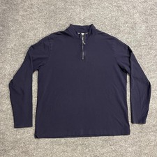 Peter Millar Crown Crafted Ace Cotton Modal 1/4 Zip Pullover Mens 2XL Navy Blue