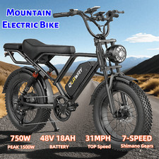 Peak 1500W Motor Electric Bicycle 20" Fat Tire E-Bike 48V/18Ah 70 Mile for Adult