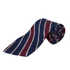 Vintage Brooks Brothers Navy Burgundy Striped Silk Tie Classic Pattern