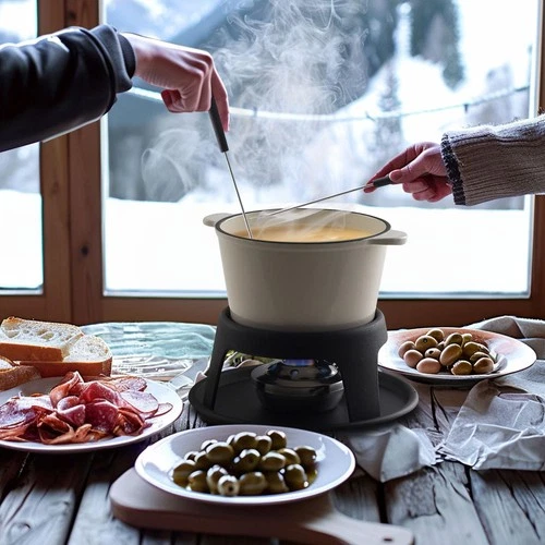Artestia Cast Iron Cheese Fondue Pot - Thumbnail 3