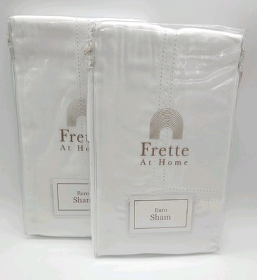 #ad Frette Tiber Hemstitch Euro Pillow Shams White Set of 2 Shams NEW MK925024 $69.94