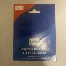Tello Mobile - 3 in 1 SIM Card Kit. T-Mobile, Android,  iPhone, Samsung.