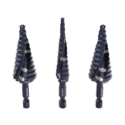 Klein Tools QRST2S Quick-Release Step Bit Set 3-Piece Impact-Rated Hex Shank