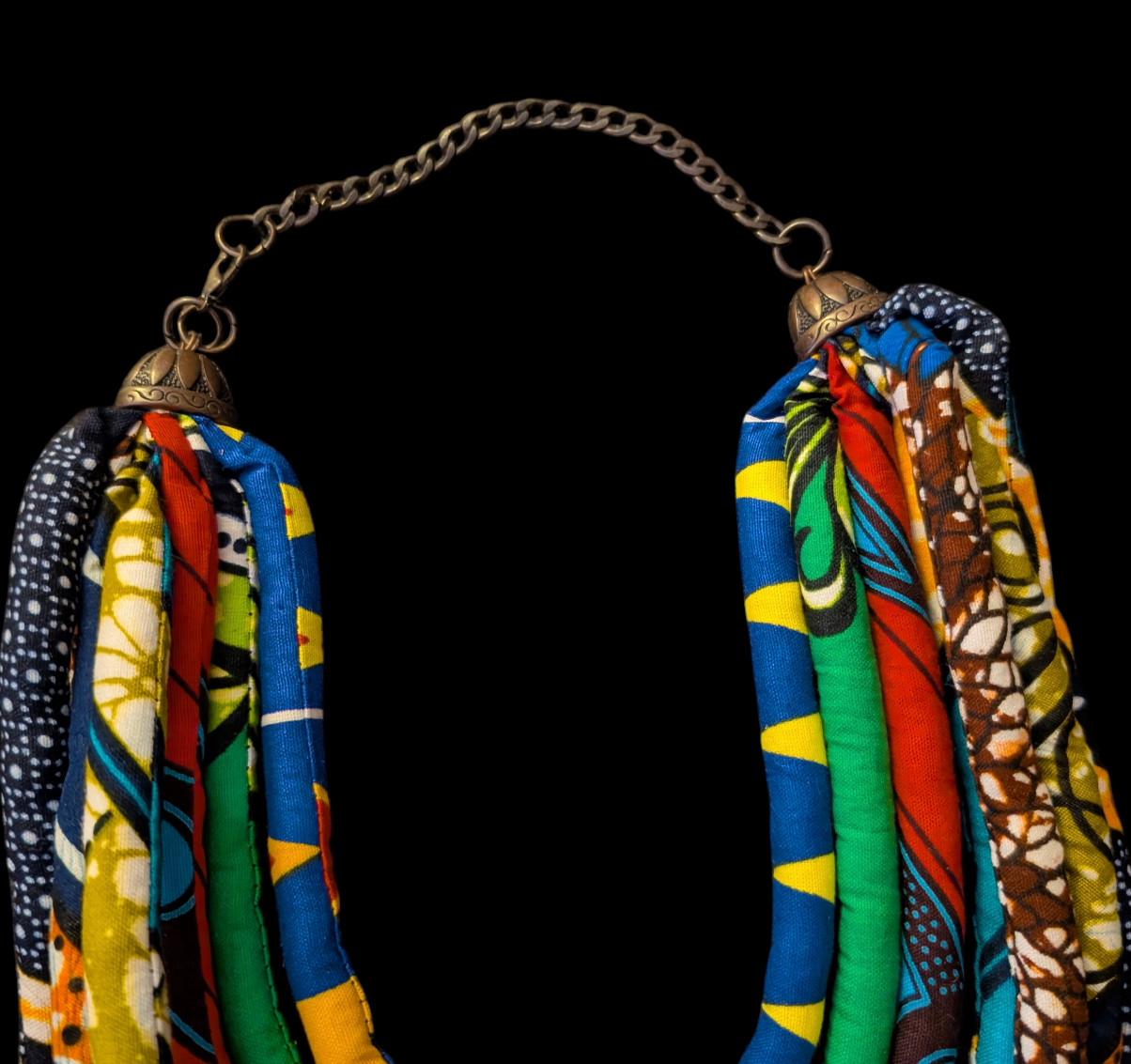 African Fabric Multi Strand Pattern Multi Color P… - image 6