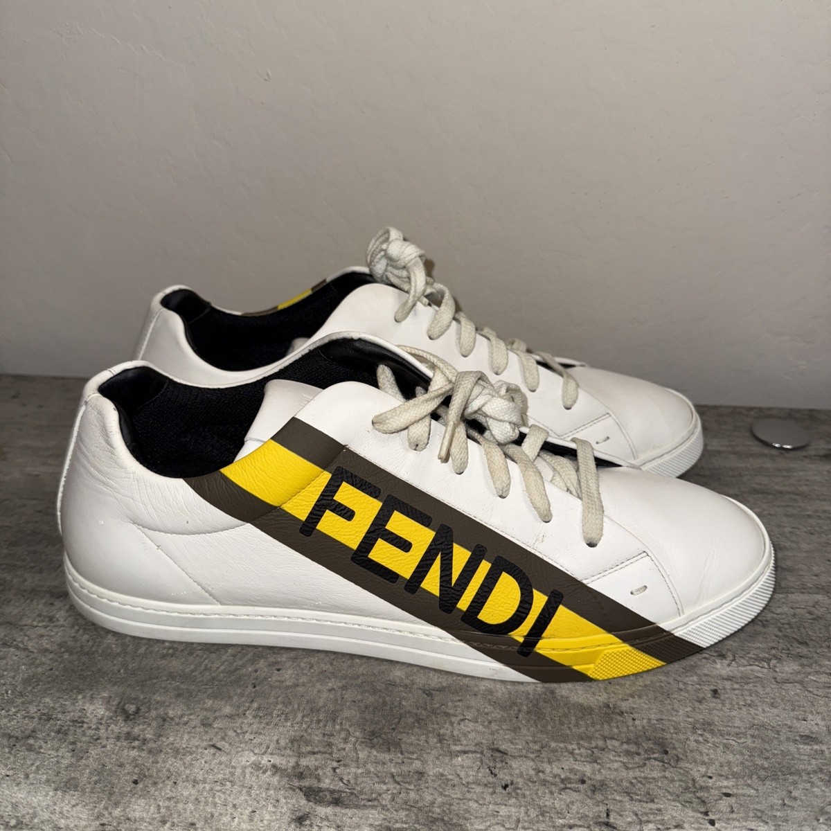 Fendi Men's Logo Print Sneakers Size US