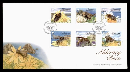 DR WHO 2009 ALDERNEY GUERNSEY FDC BEE CACHET COMBO w29654