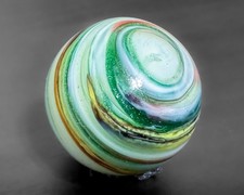 Robert LaGrand 1" RL 03 Aventurine Fumed Swirl Handblown Art Glass Marble
