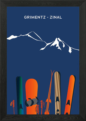 grimentz zinal gerahmtes Wandbild Poster Leinwanddruck Bild