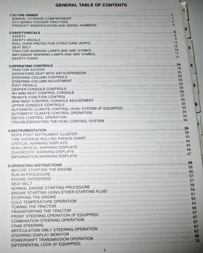 Case IH Steiger STX275 STX325 Tractor Operators Manual 6-6230 4-00 CIH ORIGINAL! - Image 2 of 4