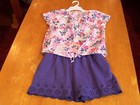 Mini Boden Eyelet Knit Shorts(13Yrs) & Gap Kids Floral Tie Front Top((XXL-14/16) — photo 1