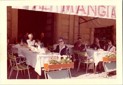 Outdoor Restaurant 1959 Snapshot Photograph Siena Italy People Dining