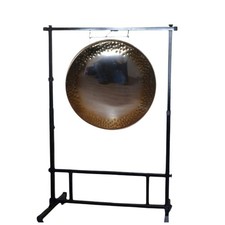 Gong a specchio 24" (60 cm) realizzato a mano con supporto, borsa e martello. Variante Chau