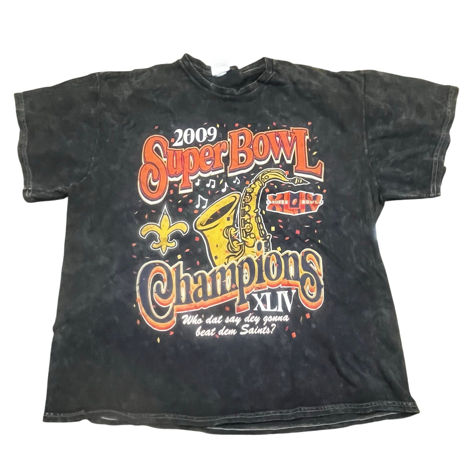 Vintage Style 2009 Super Bowl XLIV Saints Champions T Shirt XL Tubular Graphic 