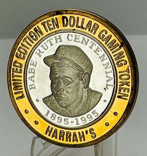 Harrah's Babe Ruth Centennial Silver Strike Casino Token .999 Fine #690B