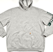 CARHARTT SPORTS MATTER PULLOVER LOGO HOODIE MENS XL HEATHER GRAY ORIGINAL FIT