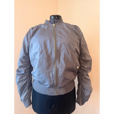INSO Collection Ruched Sleeve Bomber Jacket   Size Medium | NWOT
