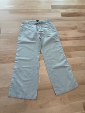 Gap Women Linen Blend 10 Pants Button Fly Drawstring Wide Leg Office Career