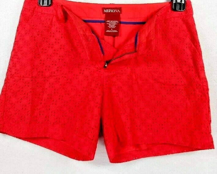 Женские шорты-чино Merona с красными петлями на подкладке с 4 карманами размер 6 - Изображение 3 из 3